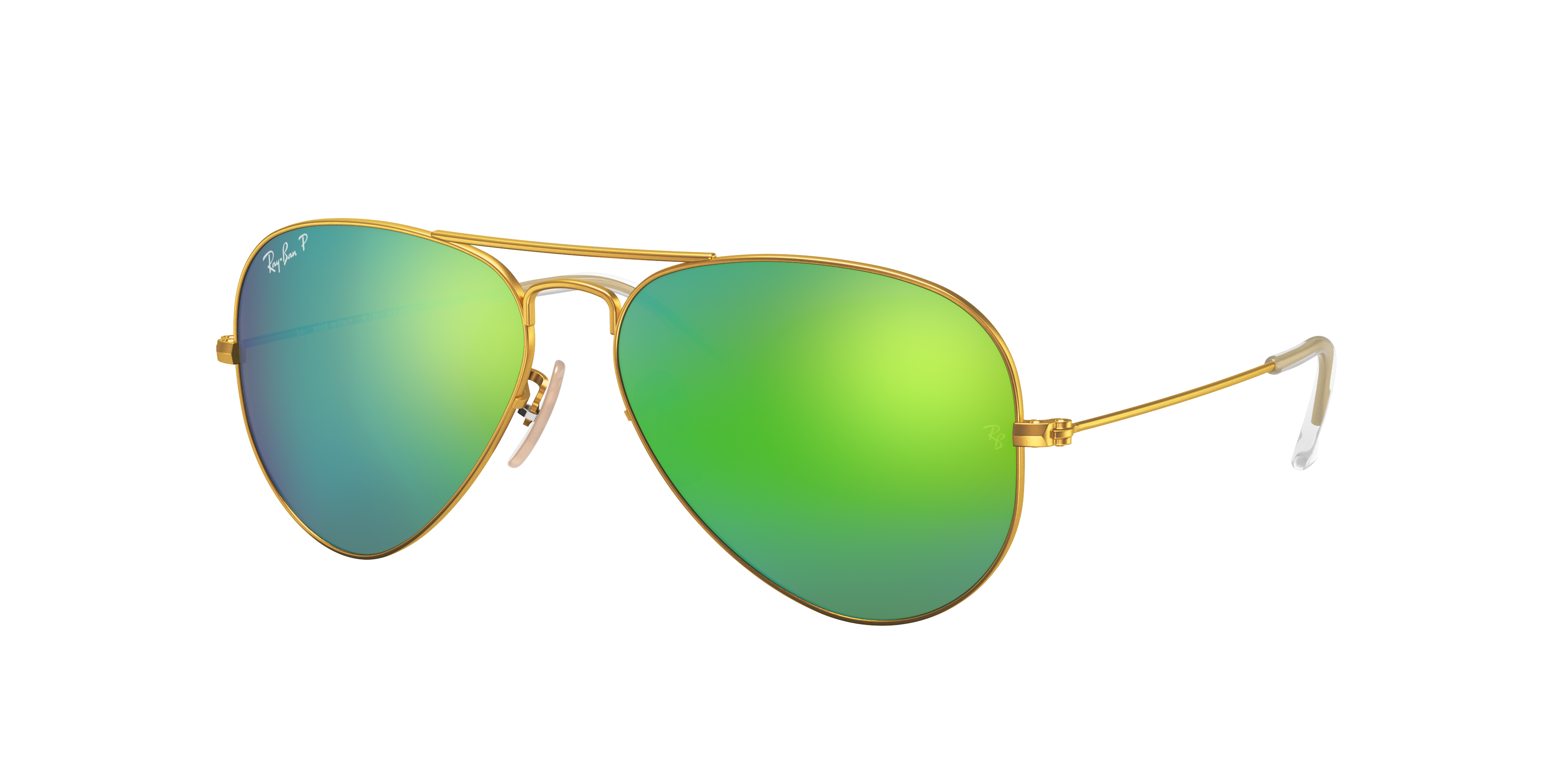 gold and green aviator sunglasses