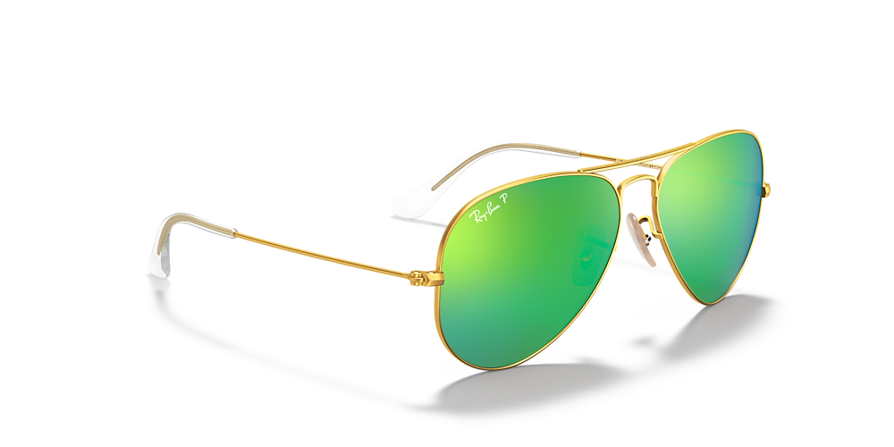 Ray Ban Rb3025 Aviator Flash Lenses 58 Polarized Green Flash Gold Polarised Sunglasses Sunglass Hut United Kingdom