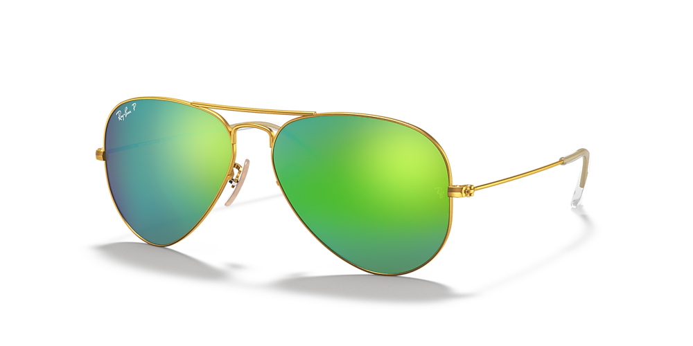 Apellido locutor paraguas Ray-Ban RB3025 Aviator Flash Lenses 58 Polarized Green Flash & Gold  Polarized Sunglasses | Sunglass Hut USA