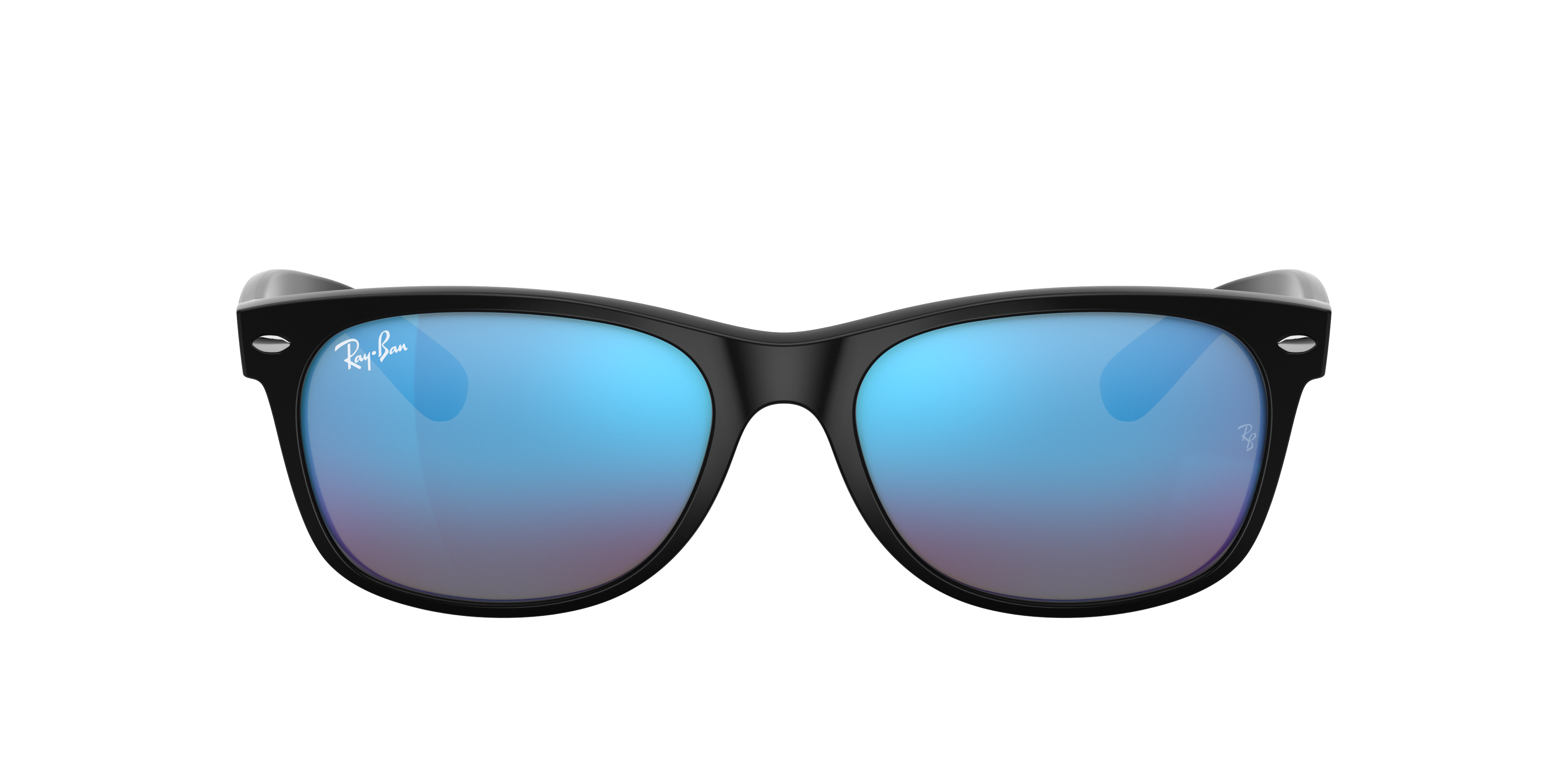 Ray-Ban RB2132 NEW WAYFARER FLASH 52 Blue Flash \u0026 Black Sunglasses | Sunglass  Hut USA