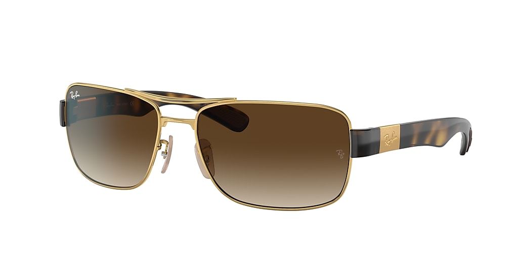 Ray-Ban RB3522 61 Brown Gradient Dark Brown & Gold Sunglasses ...