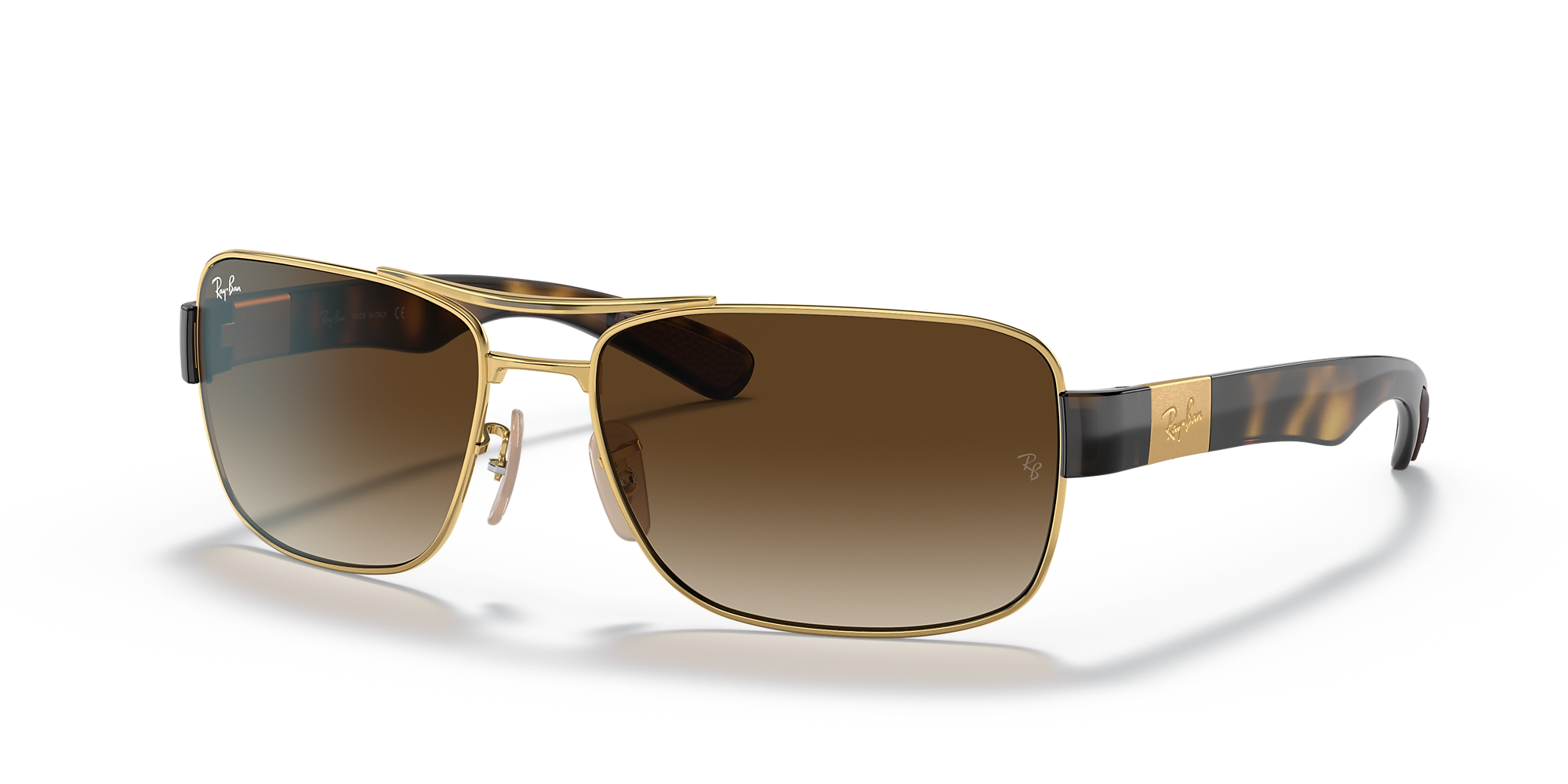 Ray-Ban RB3522 61 Brown Gradient Dark Brown & Gold Sunglasses ...