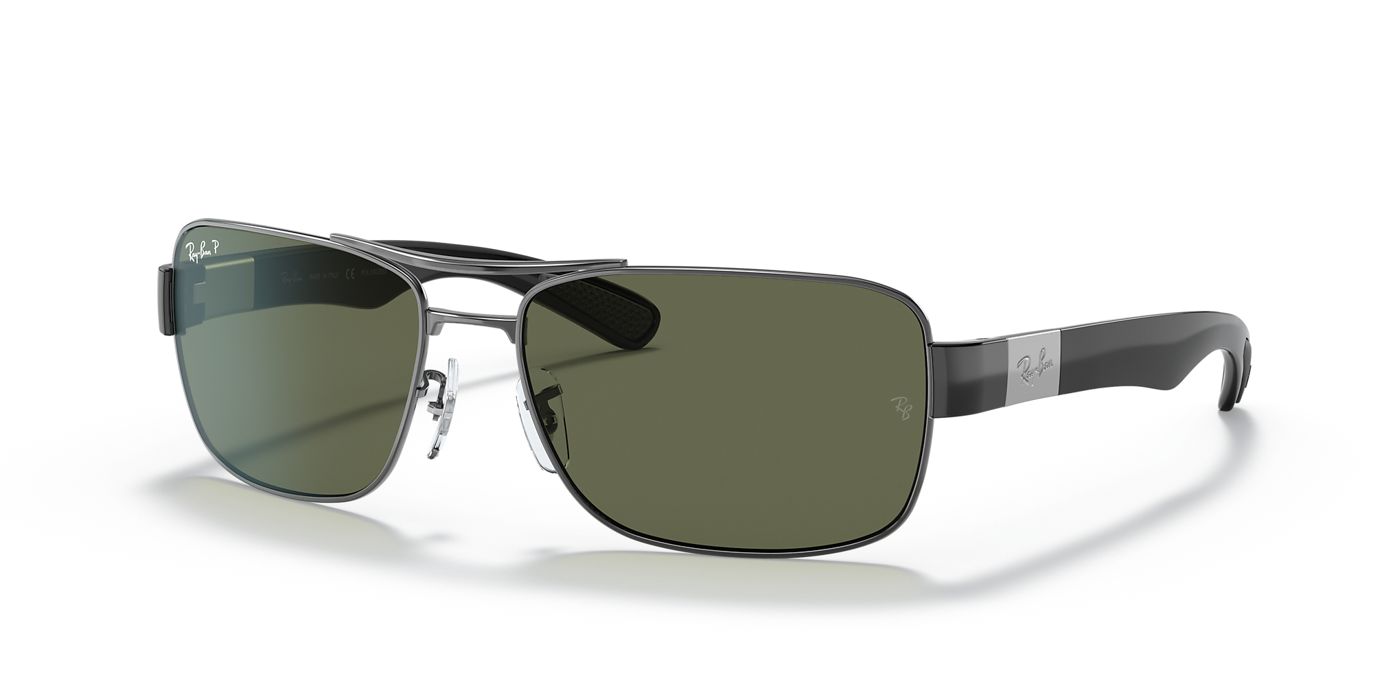 Ray-Ban RB3522 61 Green & Gunmetal Polarised Sunglasses | Sunglass Hut ...