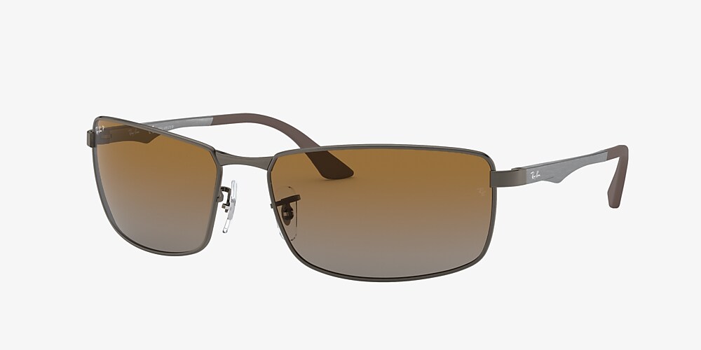 Ray Ban Rb3498 61 Polarized Brown Gradient Gunmetal Polarized Sunglasses Sunglass Hut Canada