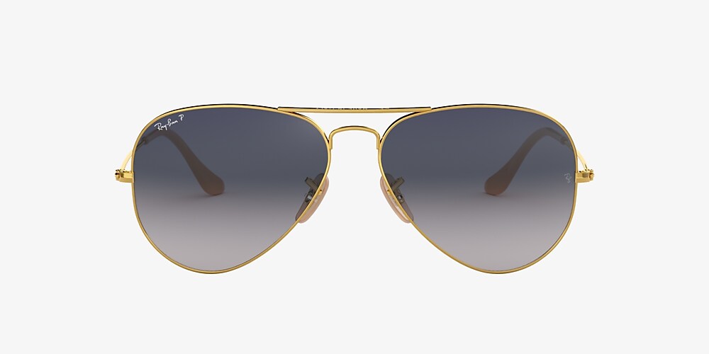 Ray Ban Rb3025 Aviator Gradient 58 Polarized Blue Grey Gradient Gold Polarized Sunglasses Sunglass Hut Usa