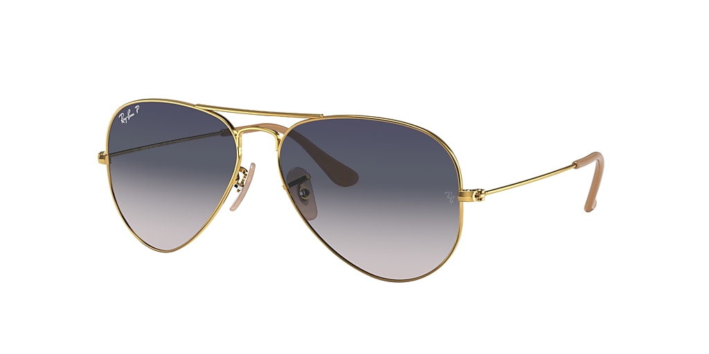 Ray Ban Rb3025 Aviator Gradient 58 Polarized Blue Grey Gradient Gold Polarized Sunglasses Sunglass Hut Usa