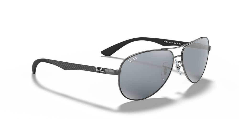 Ray-Ban RB8313 Carbon Fibre 61 Polarized Silver Mirror & Gunmetal Polarised  Sunglasses | Sunglass Hut United Kingdom