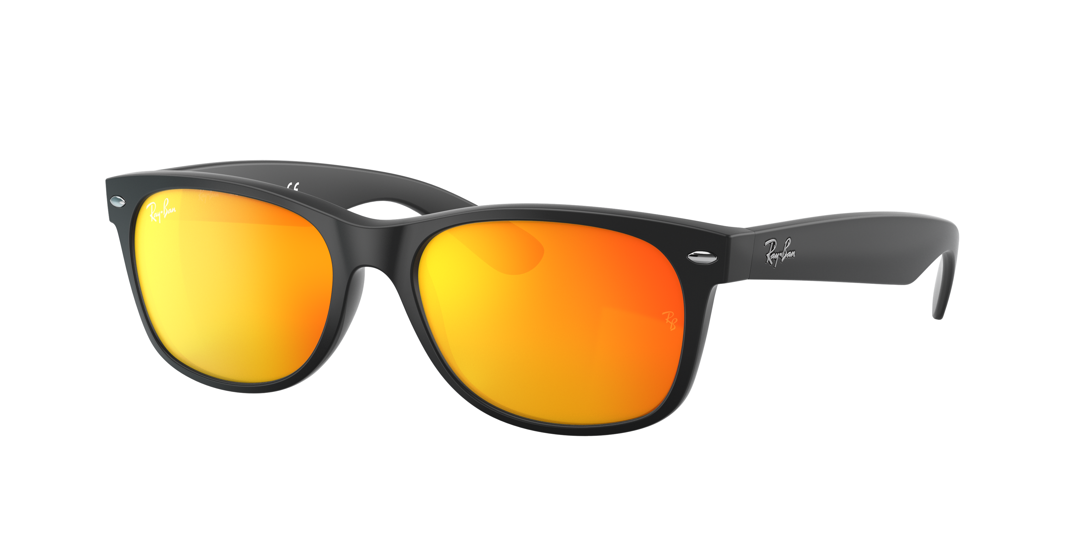 Ray-Ban RB2132 NEW WAYFARER FLASH 55 Orange Flash \u0026 Black Sunglasses |  Sunglass Hut Australia
