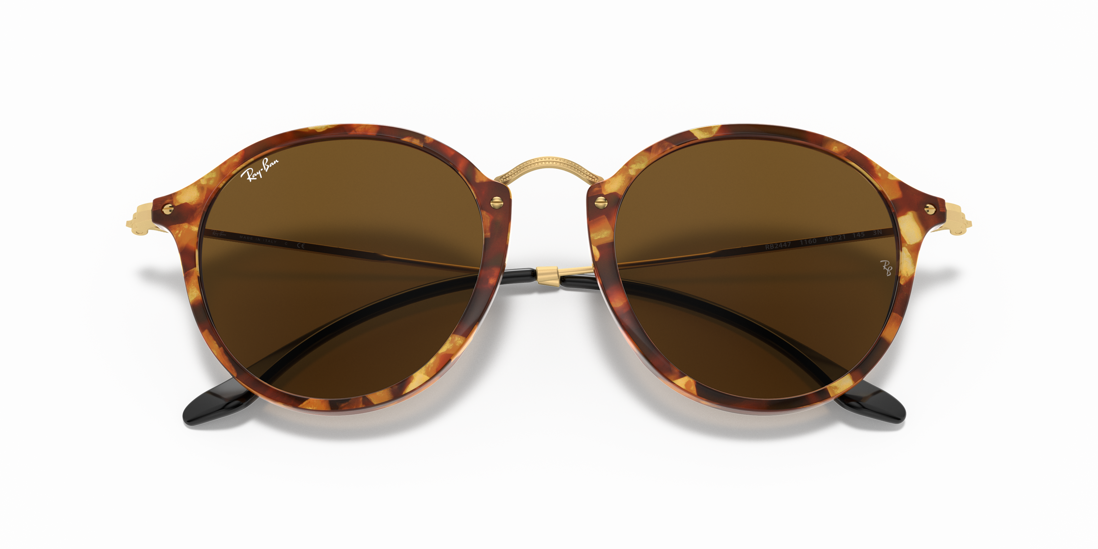 ray ban round fleck brown