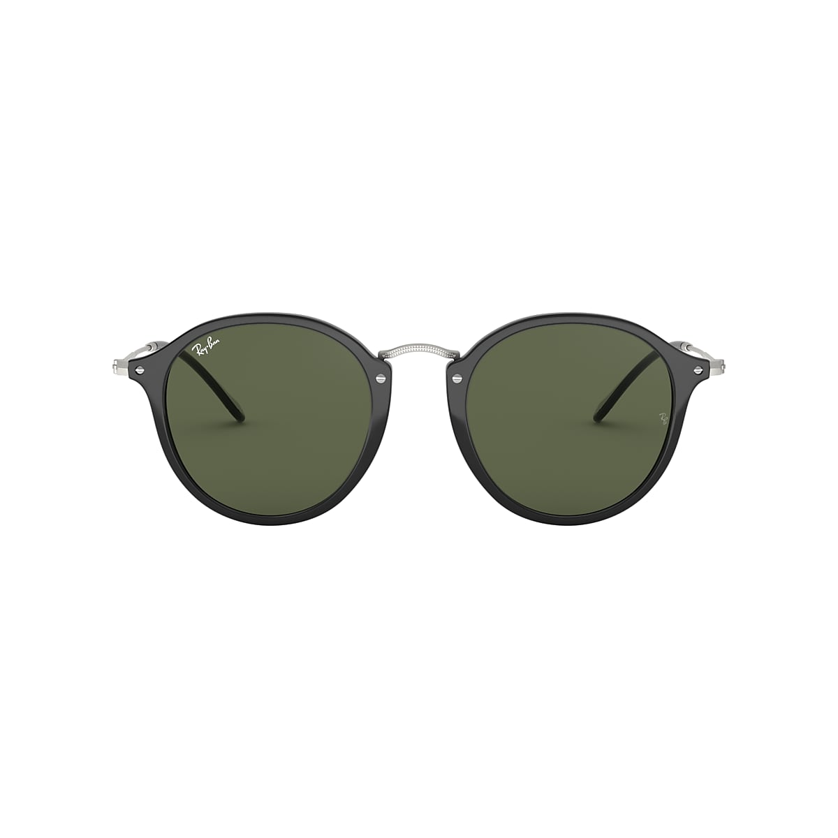 Ray-Ban RB2447 Round Fleck 49 Green Classic G-15 & Black Sunglasses |  Sunglass Hut USA