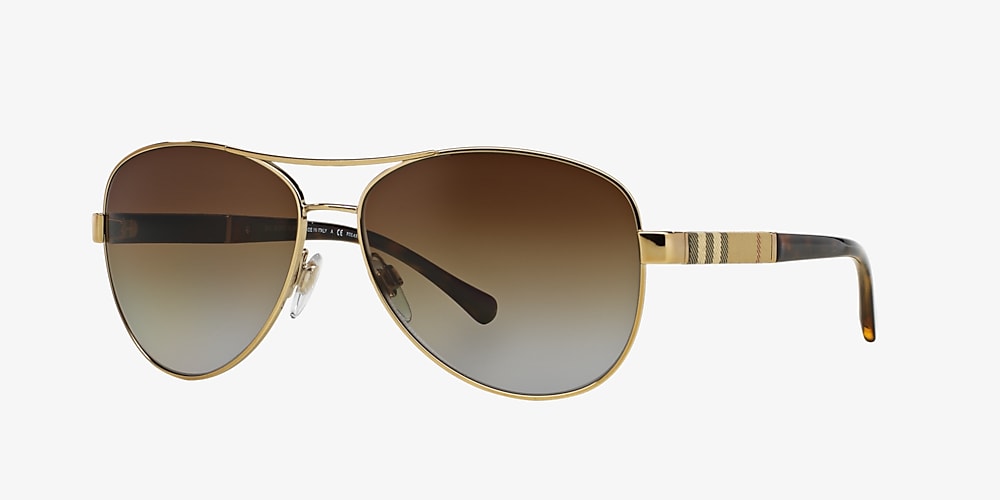 Burberry BE3080 Gradient & Light Gold Polarized Sunglasses | Sunglass Hut USA