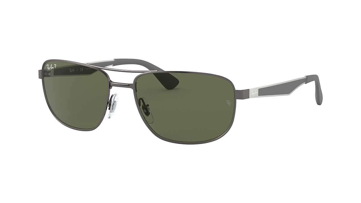 Ray-Ban RB3528 61 Green & Gunmetal Polarized Sunglasses