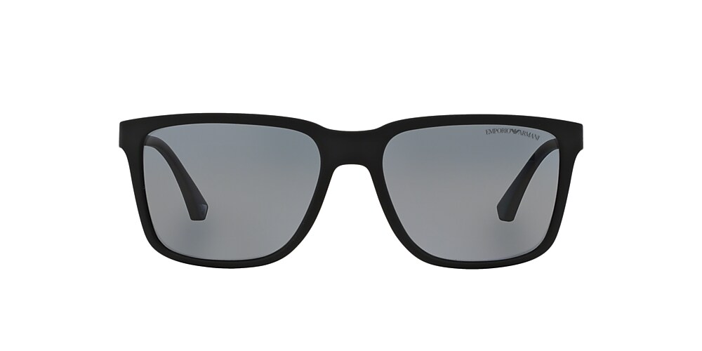 Emporio Armani EA4047 56 Grey Polarized Rubber Black Polarised