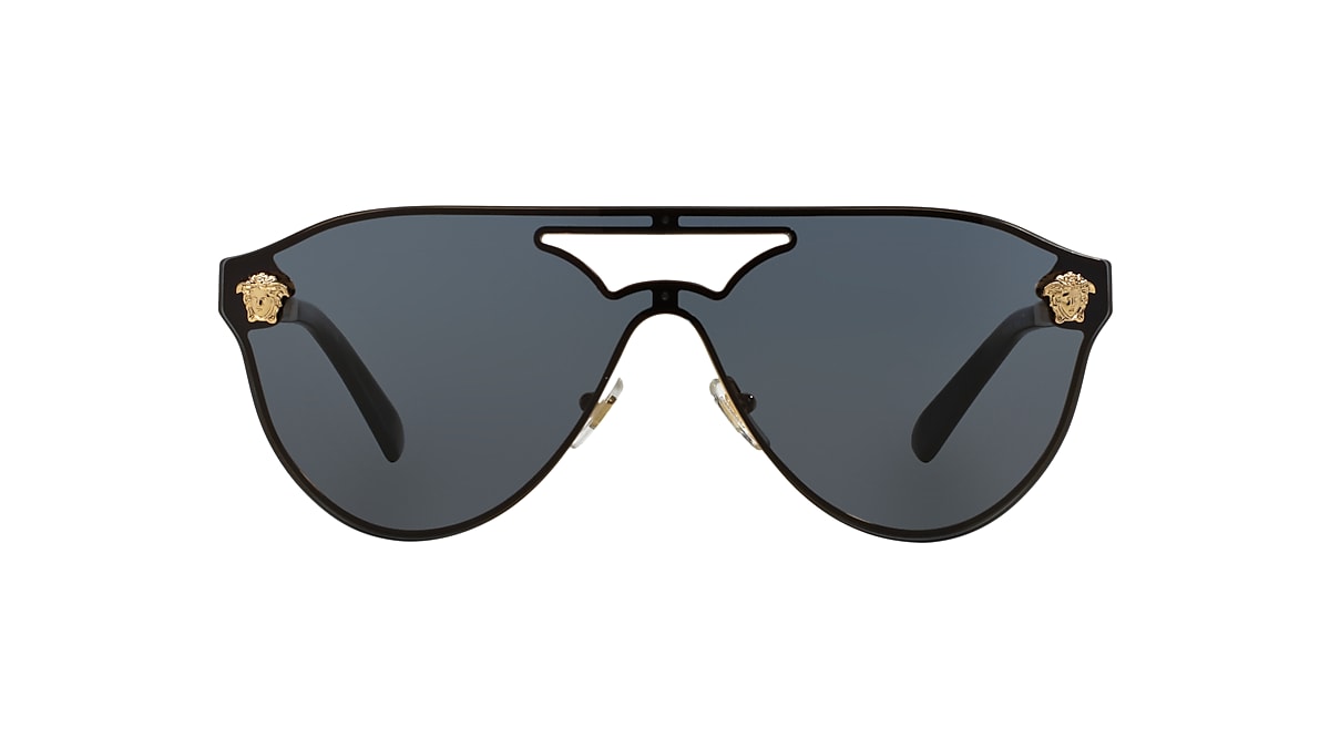 NWT Versace Sunglasses VE 2161 1000/8G Silver Gray Gradient 42 mm 10008G NIB 