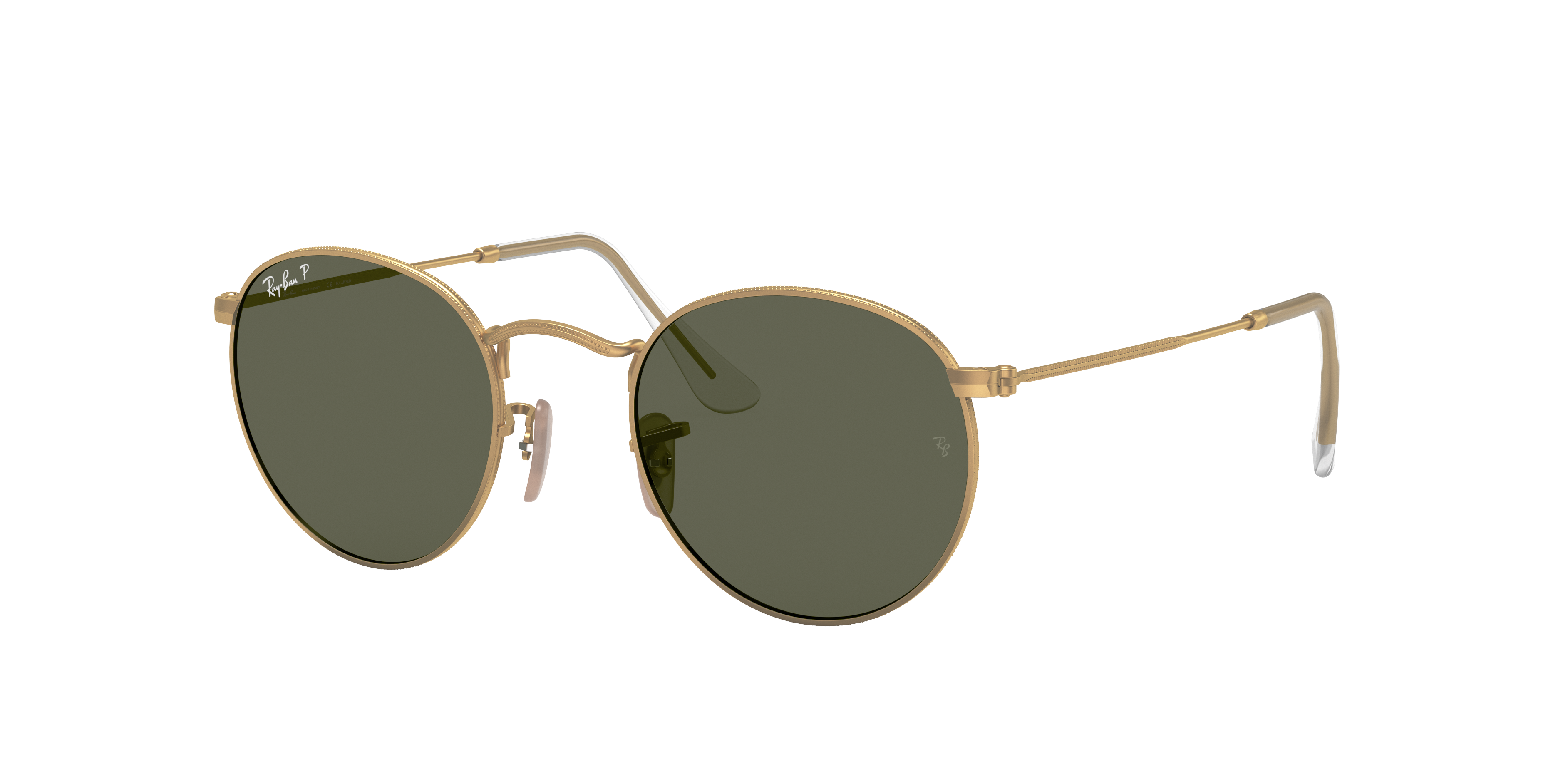 Ray Ban Rb3447 Round Metal 50 Green Gold Polarized Sunglasses Sunglass Hut Usa
