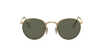 Ray-Ban RB3447 Round Metal 50 Green & Gold Polarized Sunglasses