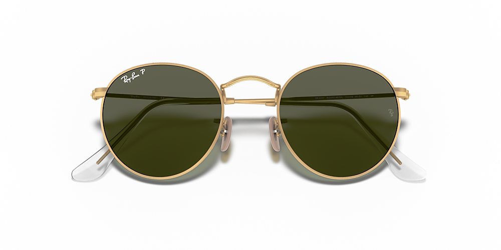 Ray Ban Rb3447 Round Metal 50 Green Gold Polarized Sunglasses Sunglass Hut Usa