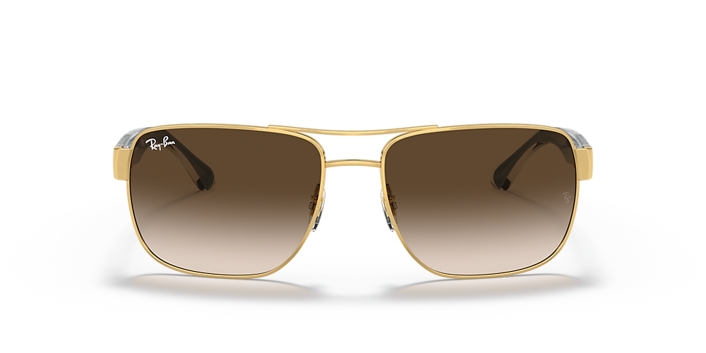 Ray-Ban RB3530 58 Brown Gradient & Gold Sunglasses | Sunglass Hut USA