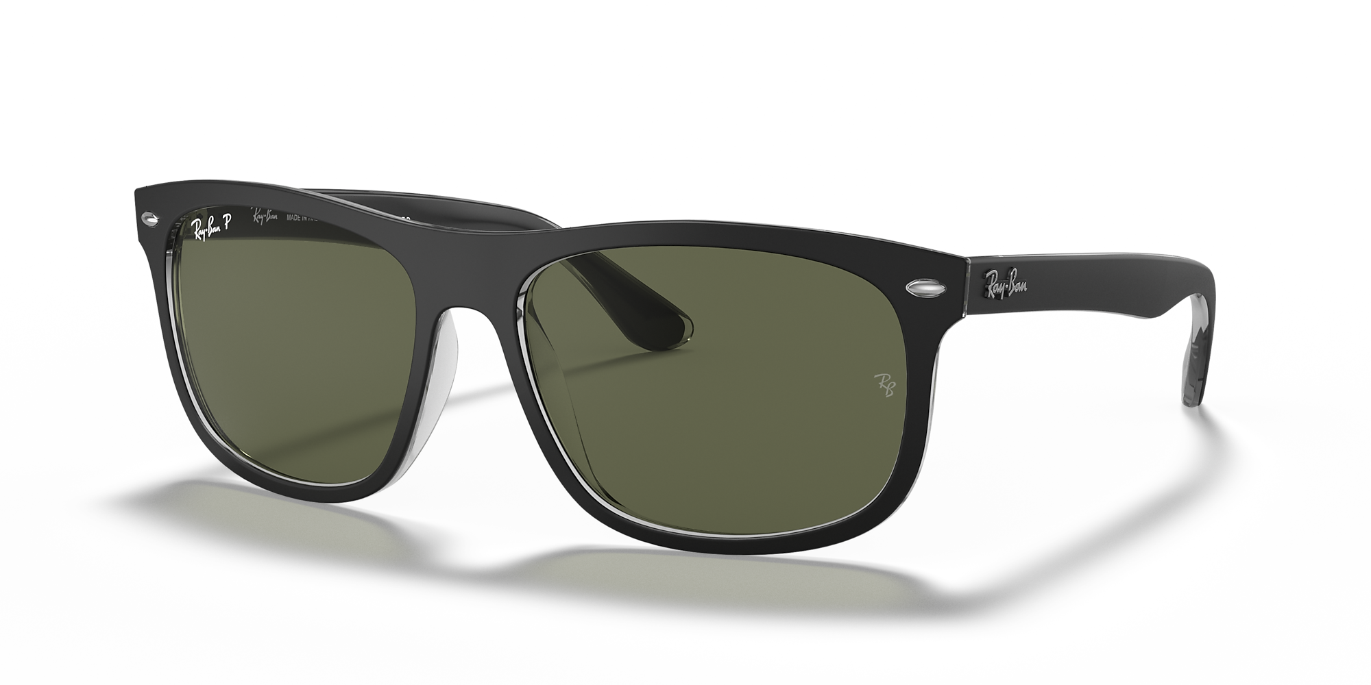Ray-Ban RB4226 56 Green & Black On Transparent Polarised Sunglasses ...
