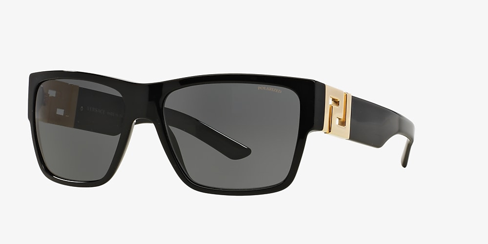 Phalanx resultaat Bewust worden Versace VE4296 59 Dark Grey - Polar & Black Polarized Sunglasses | Sunglass  Hut USA