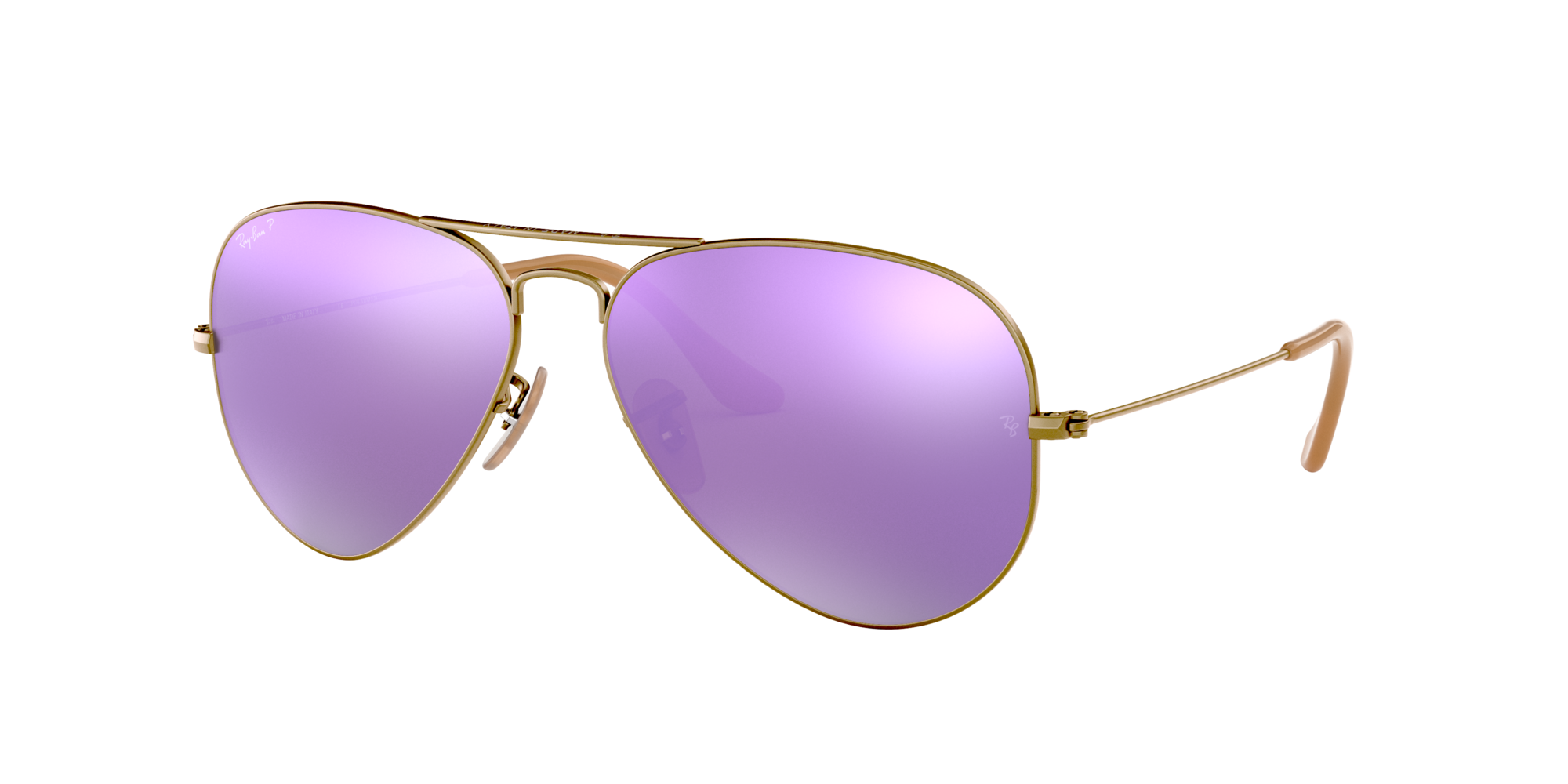 ray ban aviators purple lenses