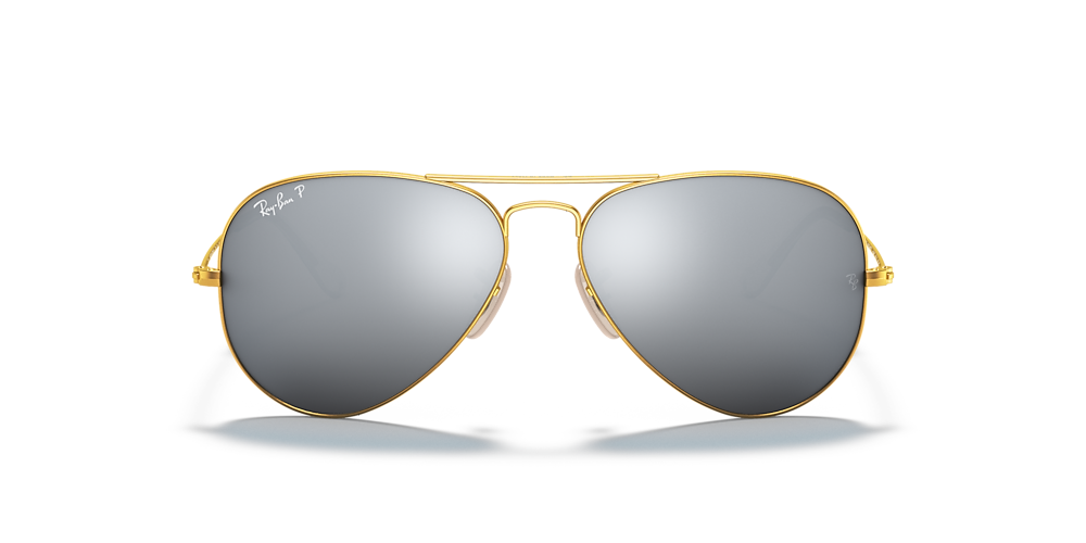 Ray-Ban RB3025 Aviator Flash Lenses 58 Polarized Silver Flash & Gold  Polarized Sunglasses | Sunglass Hut USA