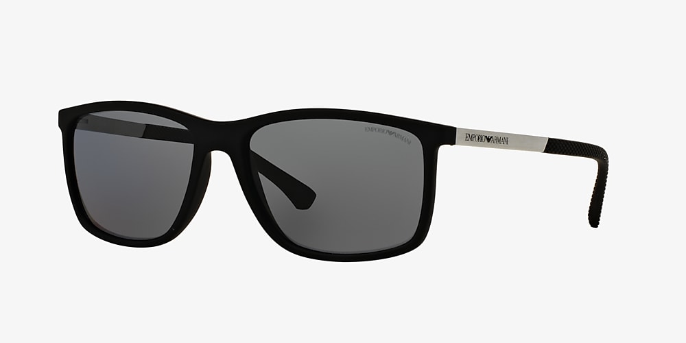 Emporio Armani EA4058 58 Grey Polar & Rubber Black Polarised Sunglasses | Sunglass  Hut Australia