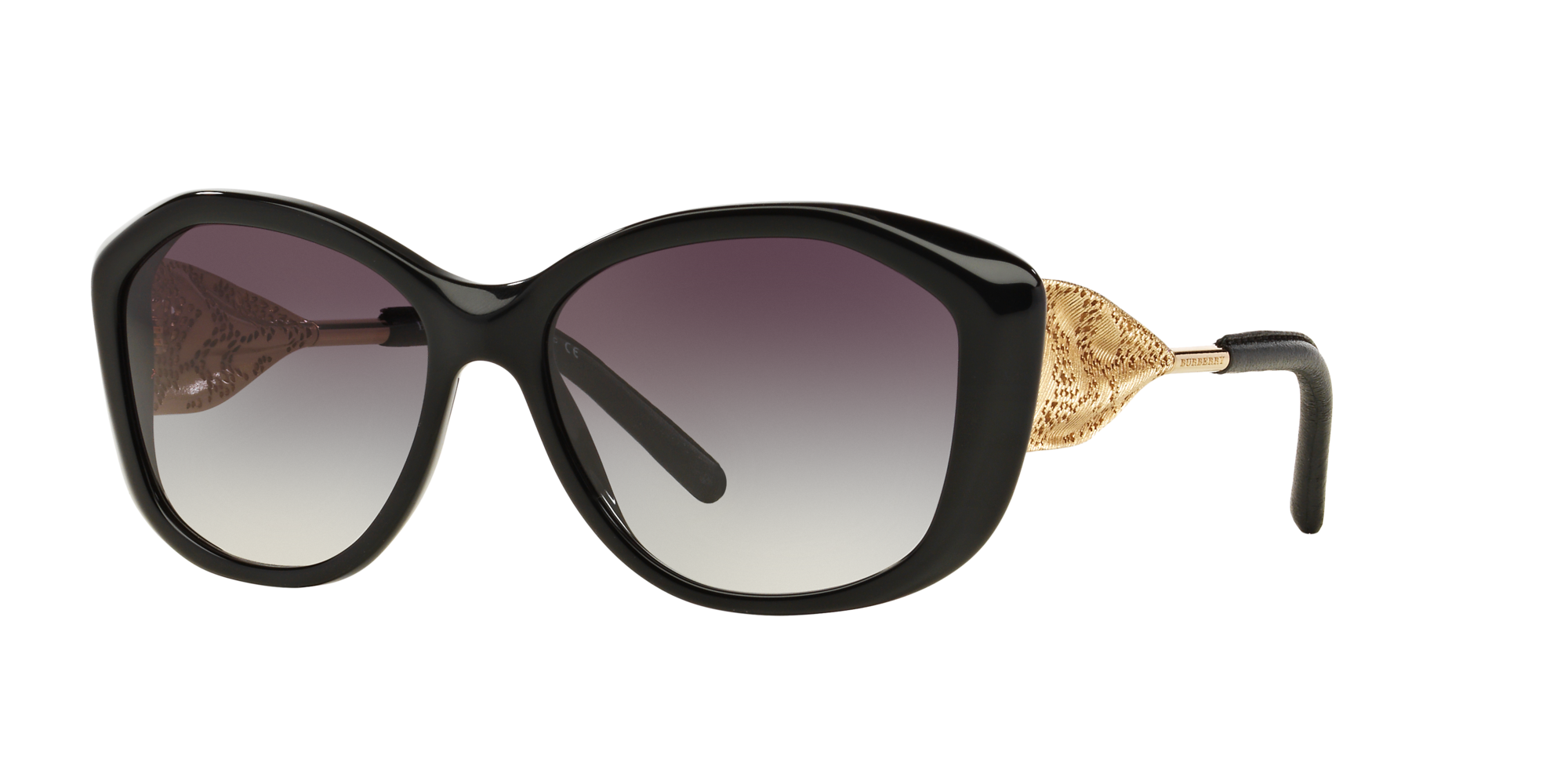 burberry sunglasses gold side