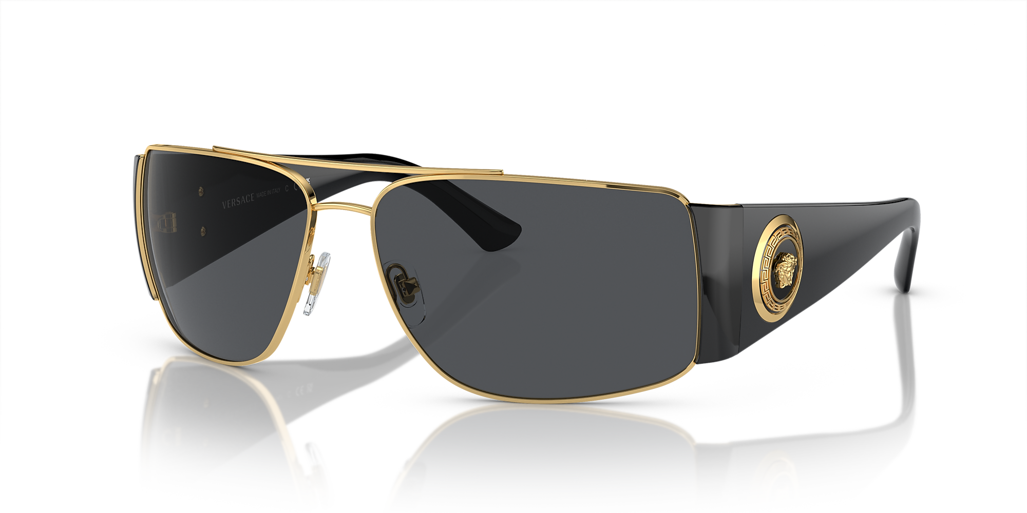 Versace VE2163 63 Dark Grey & Gold Sunglasses Sunglass Hut USA