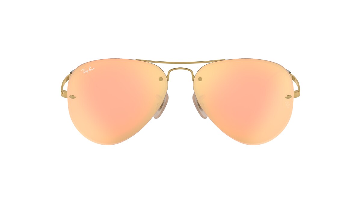 RAY-BAN RB3449 Gold - Male Sunglasses, Copper Mirror Lens