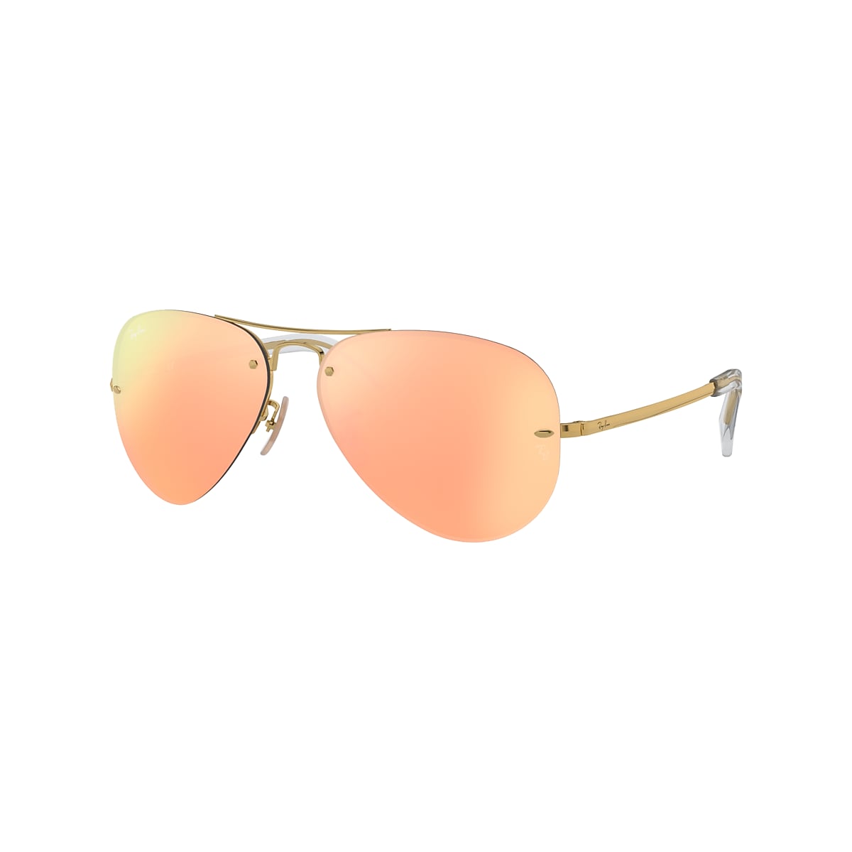 RAY-BAN RB3449 Gold - Man Sunglasses, Copper Mirror Lens