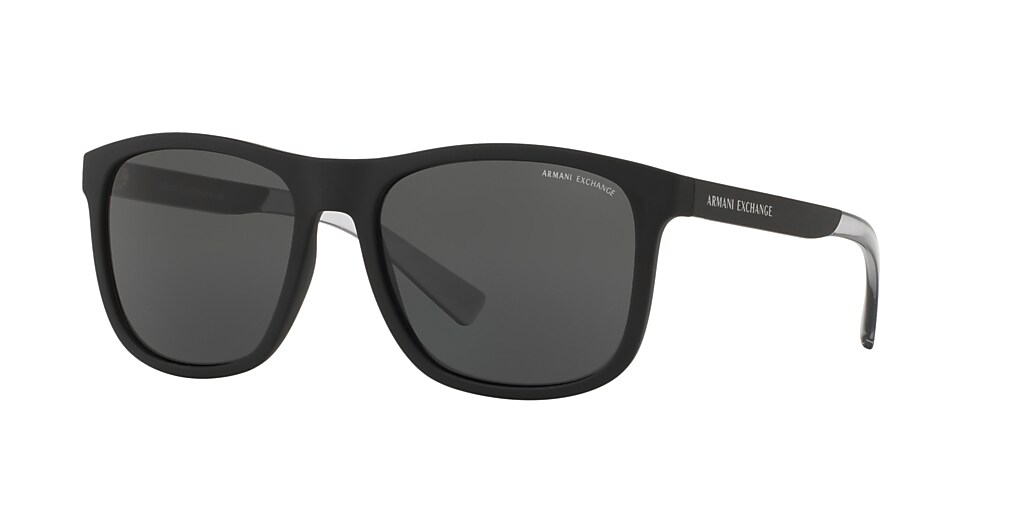 Armani Exchange AX4049SF 57 Grey & Matte Black Sunglasses | Sunglass ...