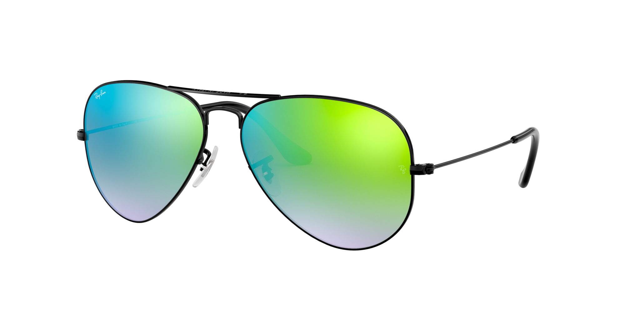 ray ban aviator flash lenses green