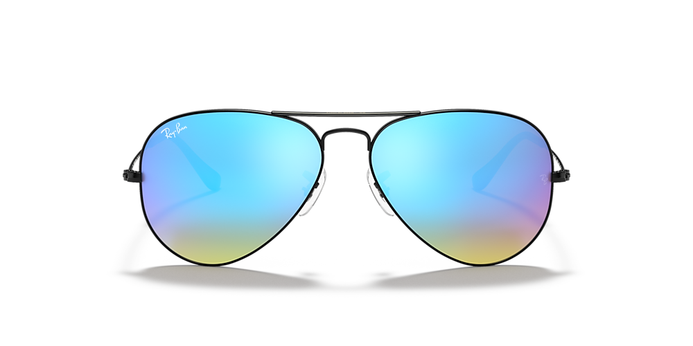 Controle veiligheid Internationale Ray-Ban RB3025 Aviator Flash Lenses Gradient 58 Blue Gradient Flash & Black  Sunglasses | Sunglass Hut USA