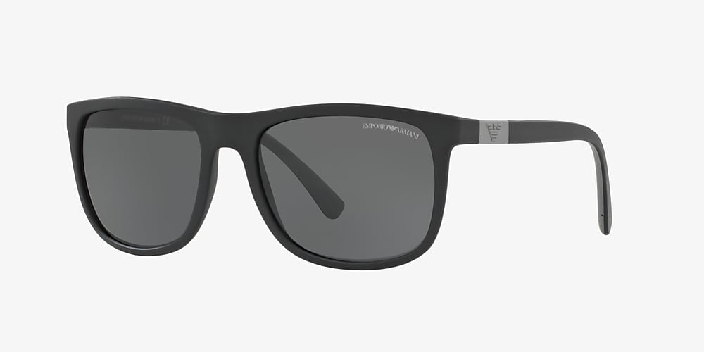 Emporio Armani EA4079 57 Grey u0026 Matte Black Sunglasses | Sunglass Hut USA