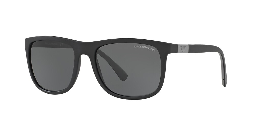 Emporio Armani EA4079 57 Grey & Matte Black Sunglasses | Sunglass Hut ...