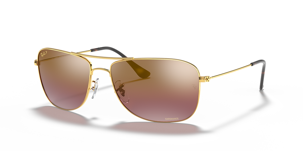 Ray-Ban RB3543 Chromance 59 Purple & Gold Polarized Sunglasses | Sunglass  Hut USA