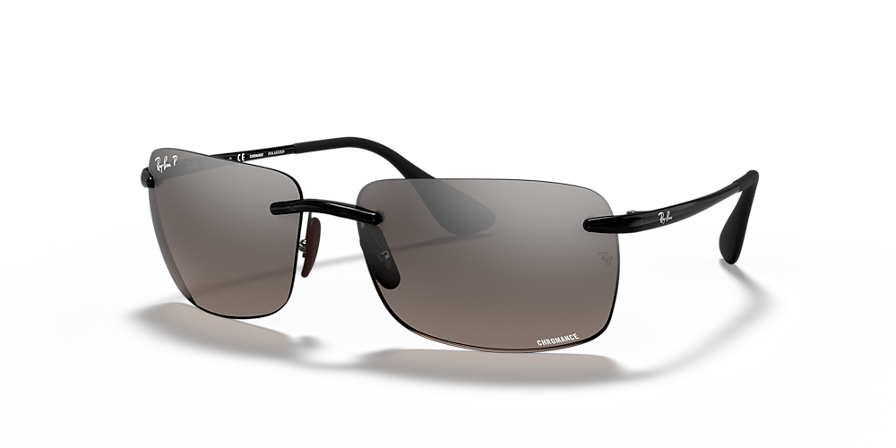 RB4255 & Polarised Black Hut 60 Ray-Ban Silver | Sunglasses Sunglass Australia Chromance