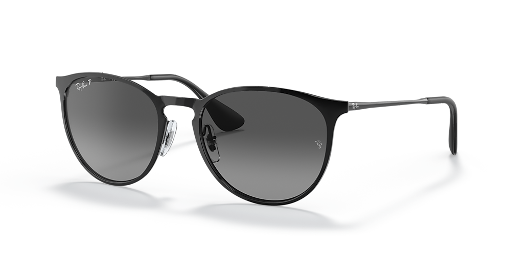 Ray-Ban RB3539 Erika Metal 54 Grey u0026 Black Polarized Sunglasses | Sunglass  Hut USA