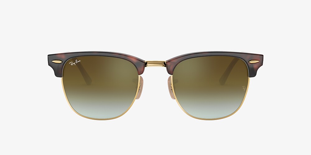 Ray Ban Rb3016 Clubmaster Flash Lenses Gradient 51 Green Gradient Flash Tortoise Sunglasses Sunglass Hut Usa