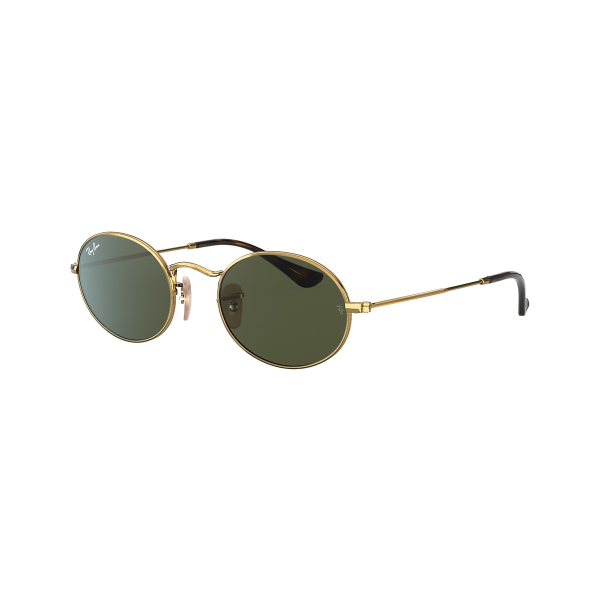 Ray-Ban RB3547N Oval Flat Lenses 48 Green & Gold Sunglasses | Sunglass Hut  USA