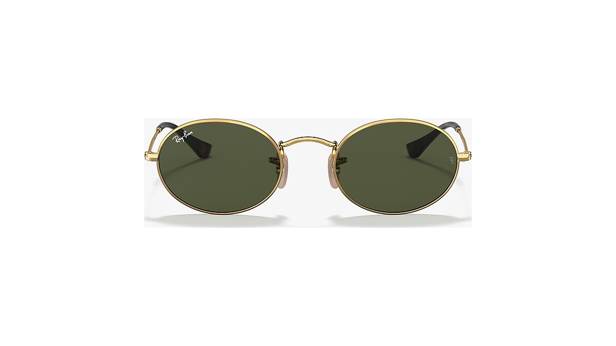 Ray-Ban RB3547N Oval Flat Lenses 48 Green & Gold Sunglasses | Sunglass Hut  USA