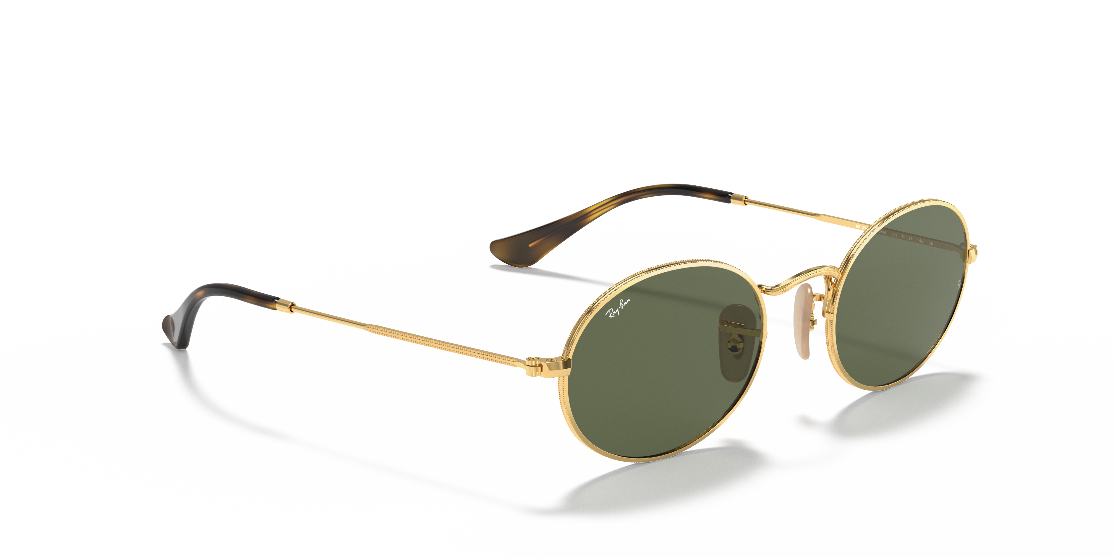 ray ban oval flat lenses gold