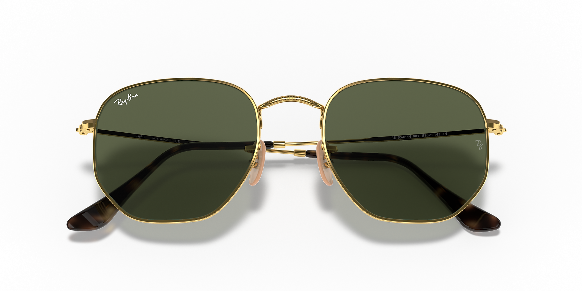 Ray-Ban RB3548N Hexagonal Flat Lenses Oro / Verde / Classic G-15 image 6