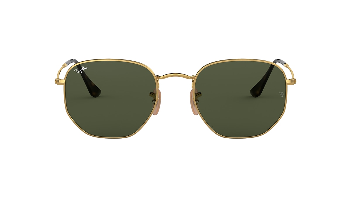 RAY-BAN RB3548N Gold - Unisex Sunglasses, Green Lens