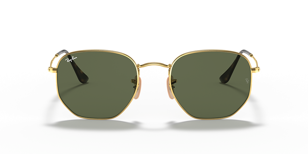 Ray-Ban RB3548N Hexagonal Flat Lenses 51 Green & Gold Sunglasses 