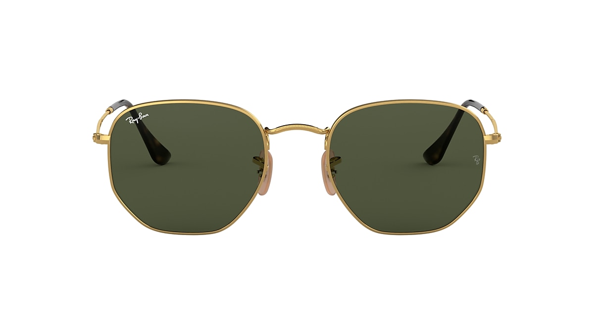 opmerking Verhogen Trekken Ray-Ban RB3548N Hexagonal Flat Lenses 51 Green & Gold Sunglasses | Sunglass  Hut USA