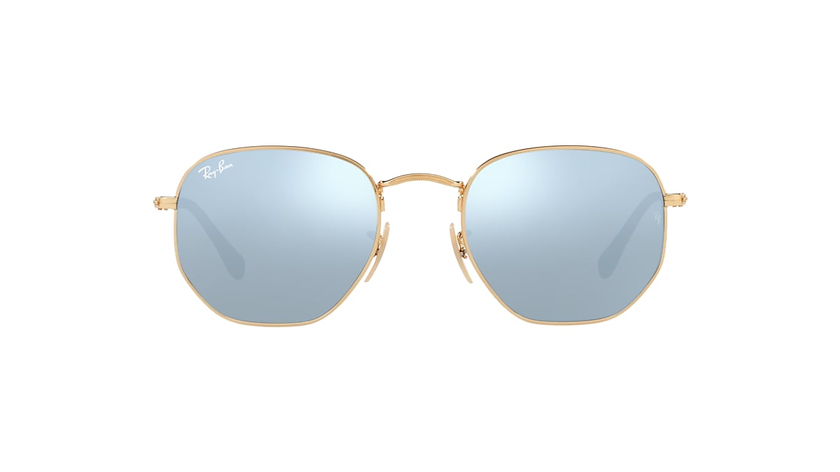 Ray-Ban RB3548N Hexagonal Flat Lenses 51 Silver Flash & Gold 