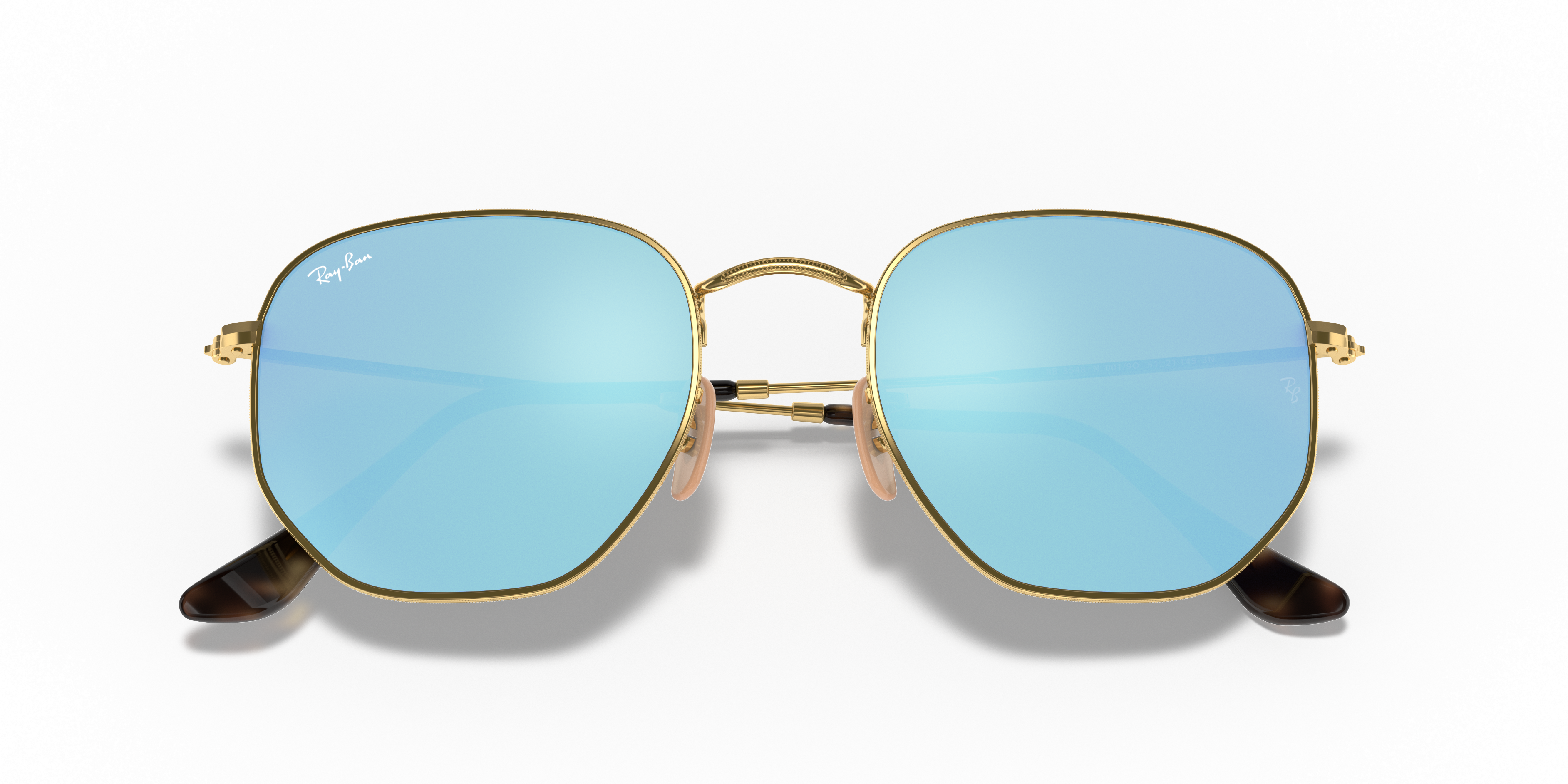 ray ban hexagonal blue lens