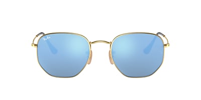 Ray ban hexagonal hot sale flat lenses blue